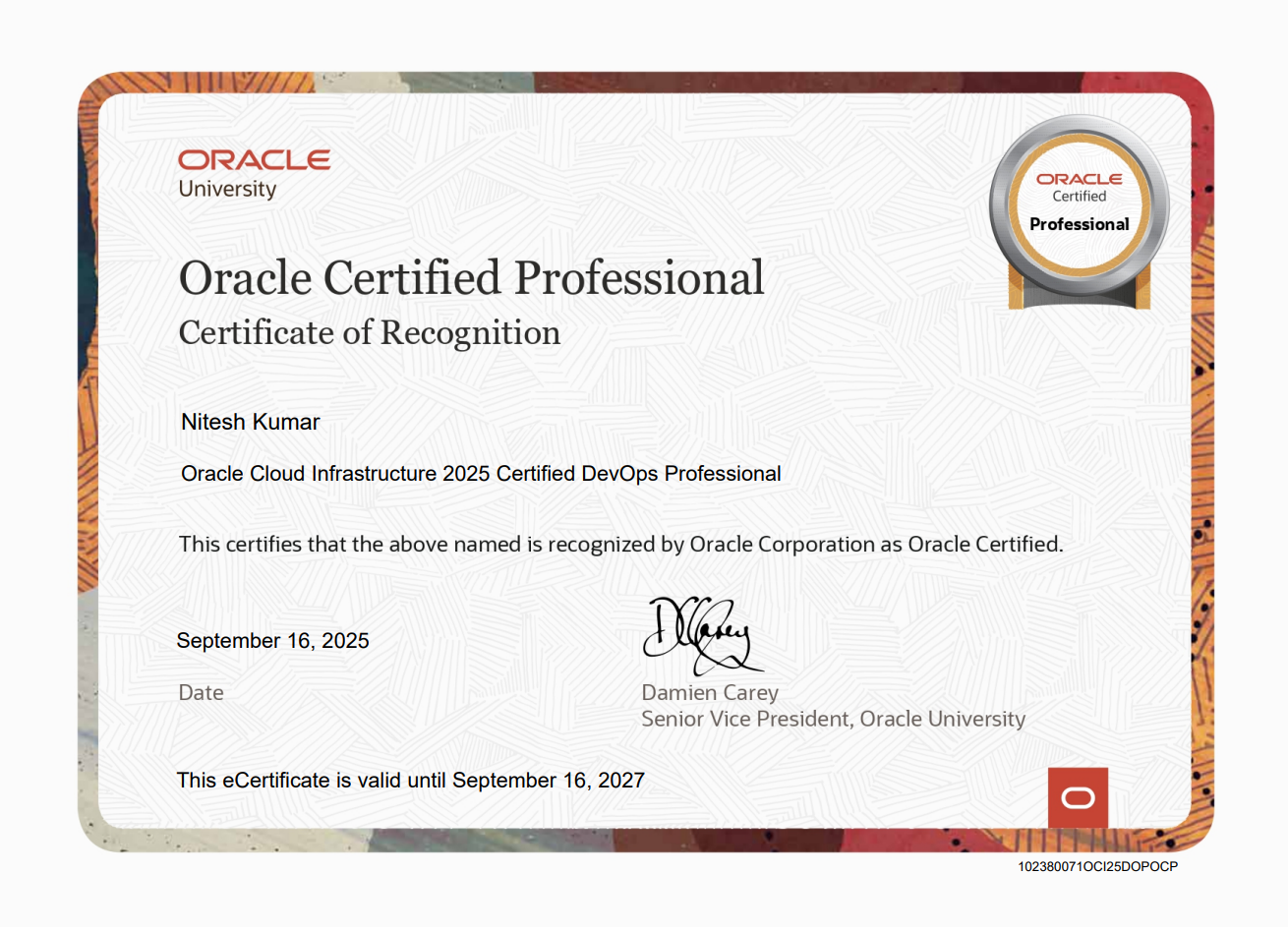 OCI Certified DevOps Professional